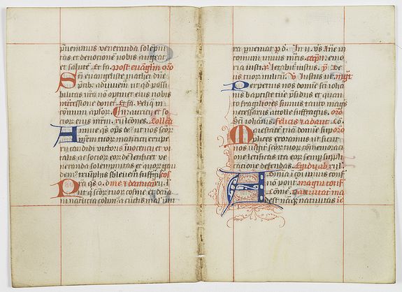 BREVIER, A double leaf from a breviary., antique map, old maps