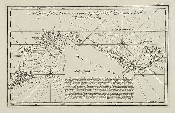 HARRIS, J., A Map of the Discoveries made by Capt.n Will.m Dampier in the Roebuck in 1699., antique map, old maps
