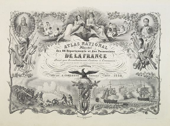 LEVASSEUR, V.,  [Title page]. Atlas National Illustr� des 86 D�partements et des Possessions de la France . . ., antique map, old maps