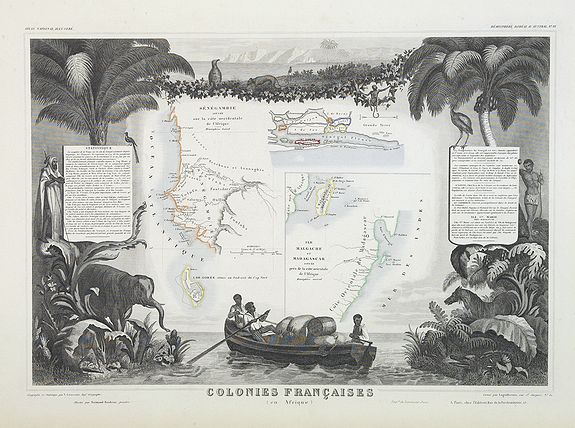 LEVASSEUR, V., Colonies Françaises (en Afrique). N°91., antique map, old maps