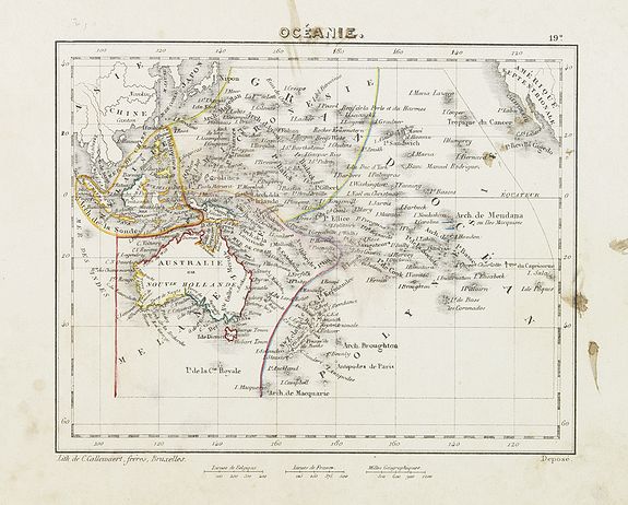 CALLEWAERT, C., Océanie., antique map, old maps