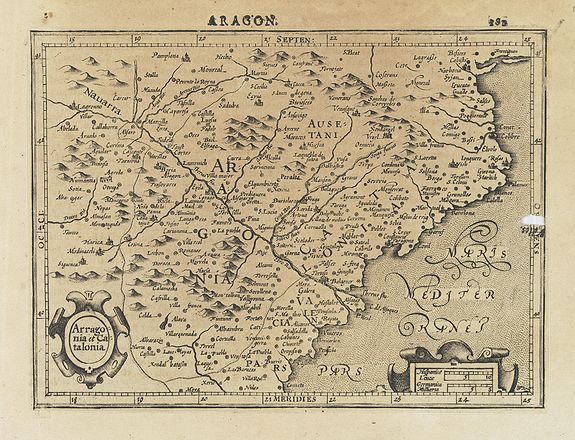 MERCATOR, G. / HONDIUS, J.,  Arragonia et Catalonia., antique map, old maps