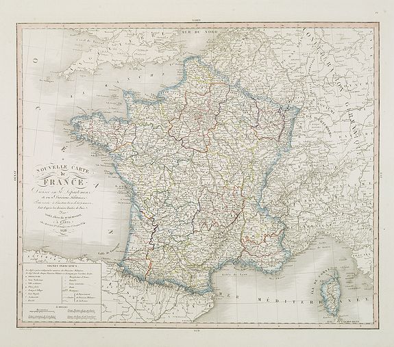 HERISSON,  Nouvelle carte de France . . ., antique map, old maps