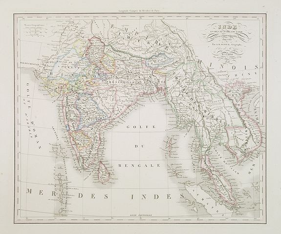 DUFOUR, A.H.,   Inde en-de�a et au-dela du Gange. . ., antique map, old maps