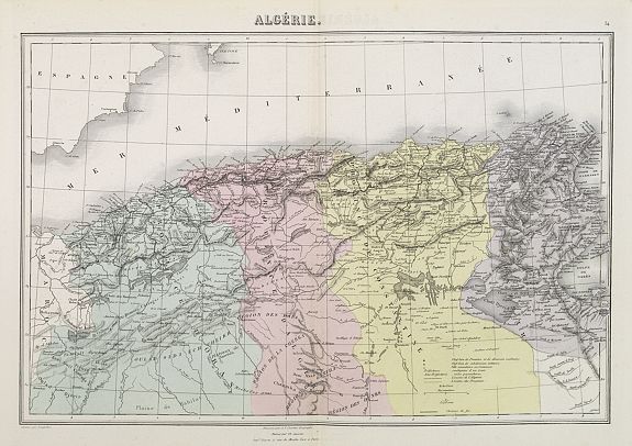MIGEON, J., Algérie., antique map, old maps