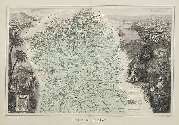 MIGEON, J., Province d'Oran., antique map, old maps