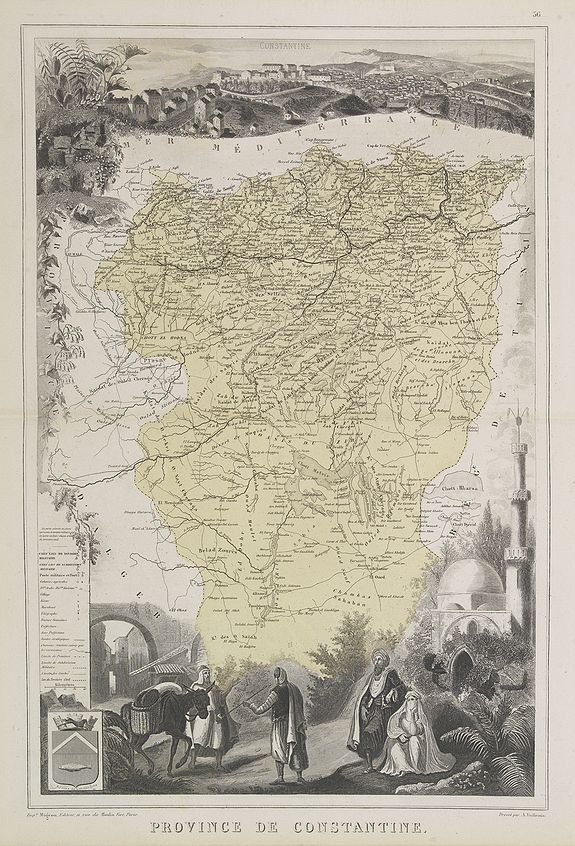 MIGEON, J., Province de Constantine., antique map, old maps