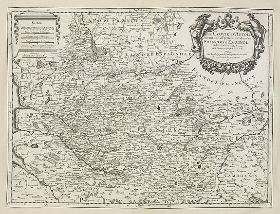 SANSON / JAILLOT, H.,  Le Comte d'Artois suivant qui est presentement divise en Francois et Espagnol . . ., antique map, old maps
