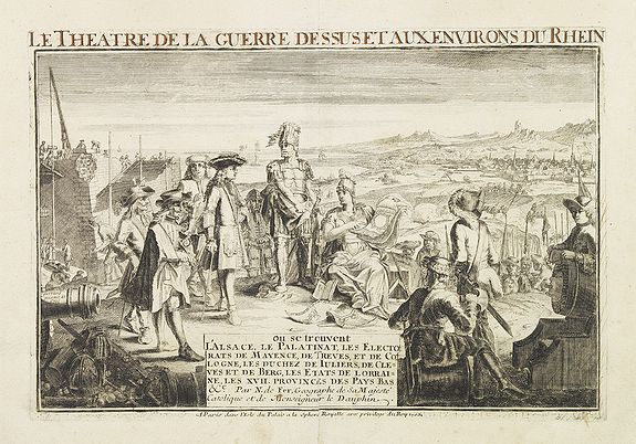 DE FER, N.,  [ Title page ] Le Theatre de la Guerre dessus et aux environs du Rhein., antique map, old maps