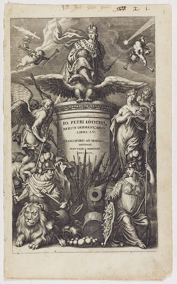 MERIAN, M., Io. Petri Lotichii Rerum Germanicarum Libri. LV Francofurti Ad Moenum., antique map, old maps