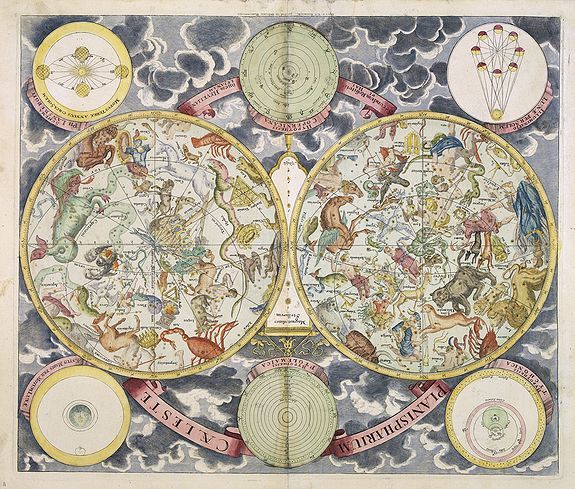 EIMMART./ HOMANN, J.B., Planisphaerium Caeleste Secundum Restitutionem Hevelianam et Hallejanam. . ., antique map, old maps