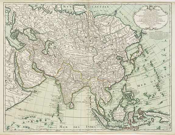 DELISLE, G., Carte d'Asie, dressée sur les Memoires envoyéz par le Czar. . ., antique map, old maps