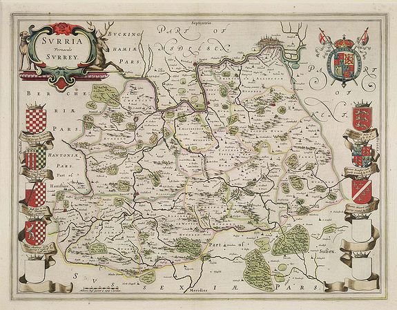 BLAEU, J., Surria Vernacle Surrey., antique map, old maps