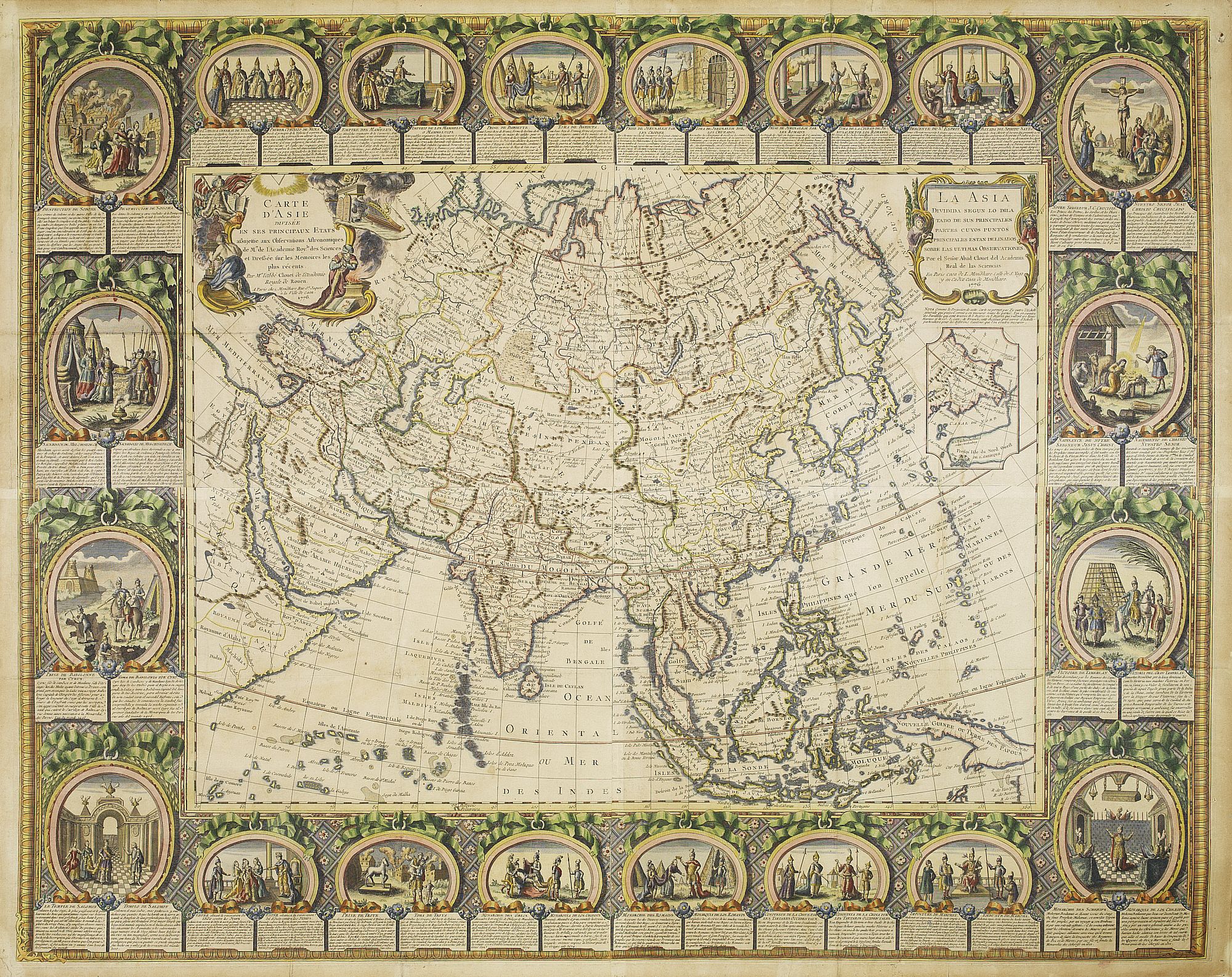 CLOUET / MONDHARE,  CARTE D'ASIE divis�e EN SES PRINCIPAUX ETATS... Par Abb� Clouet. . ., antique map, old maps