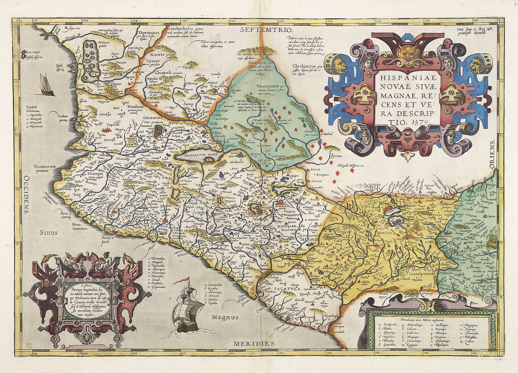 ORTELIUS, A.,  Hispaniae Novae., antique map, old maps