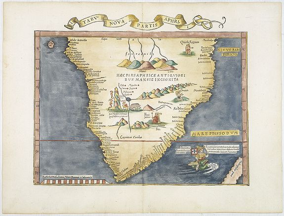 PTOLEMY, C., Tabu nova partis aphri., antique map, old maps