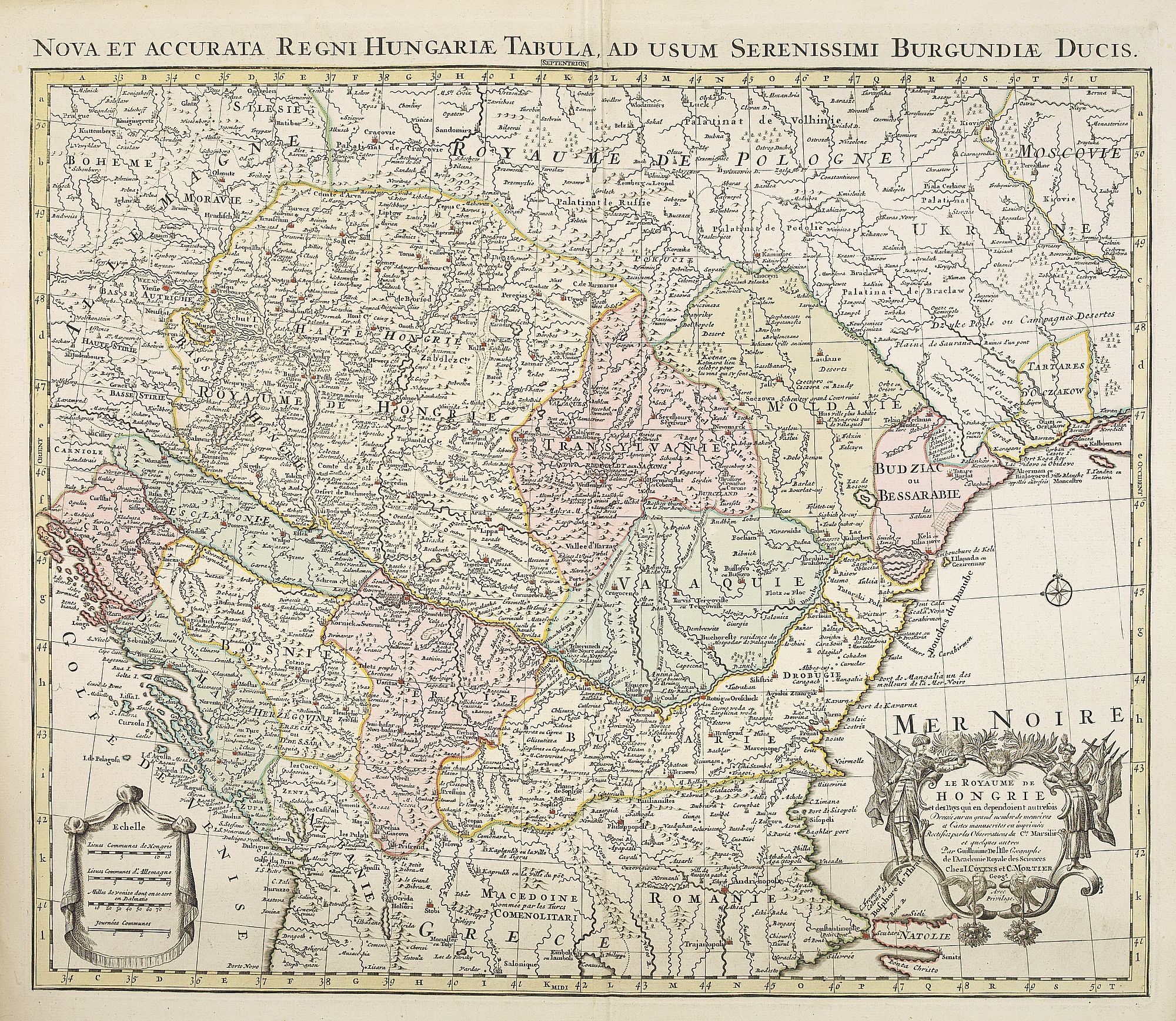 COVENS, J. / MORTIER, C.,  Le Royaume de Hongrie et des pays qui en dependoient autrefois.., antique map, old maps