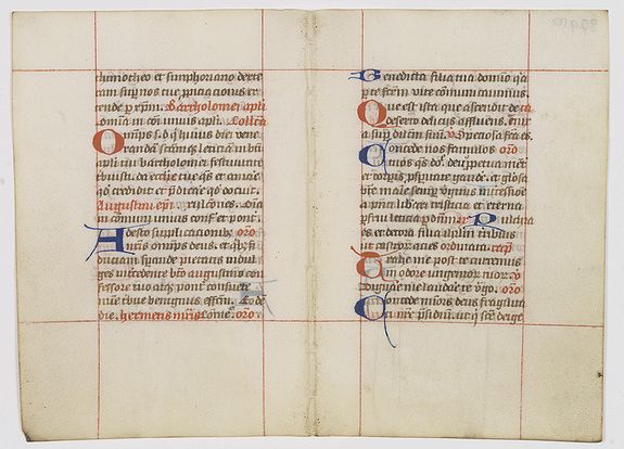 BREVIER, A double leaf from a breviary., antique map, old maps