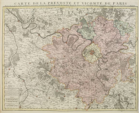 COVENS, J. / MORTIER, C.,  Carte de la prevost� et vicomt� de Paris., antique map, old maps