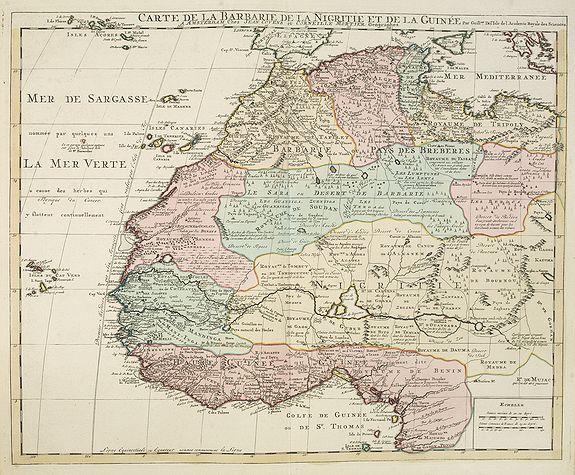 COVENS, J. / MORTIER, C., Carte de la Barbarie de la Nigritie et de la Guinée.., antique map, old maps