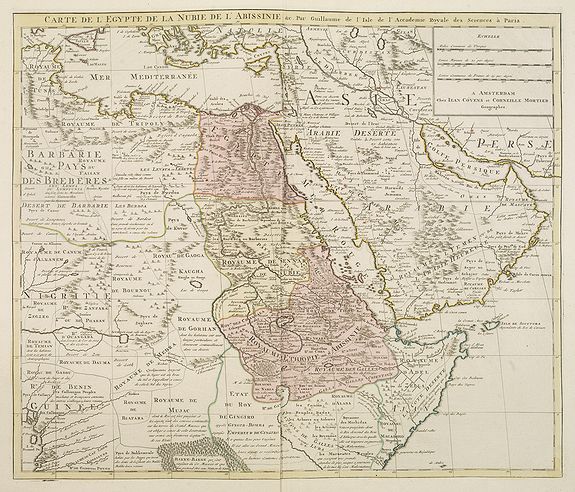 COVENS, J. / MORTIER, C., Carte de l'Egypte de la Nubie de l'Abissinie. . ., antique map, old maps