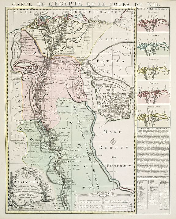 COVENS, J. / MORTIER, C., Carte de l'Egypte et le cours du Nil., antique map, old maps