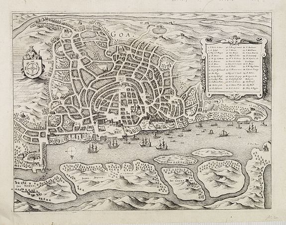 MERIAN, C., Goa., antique map, old maps