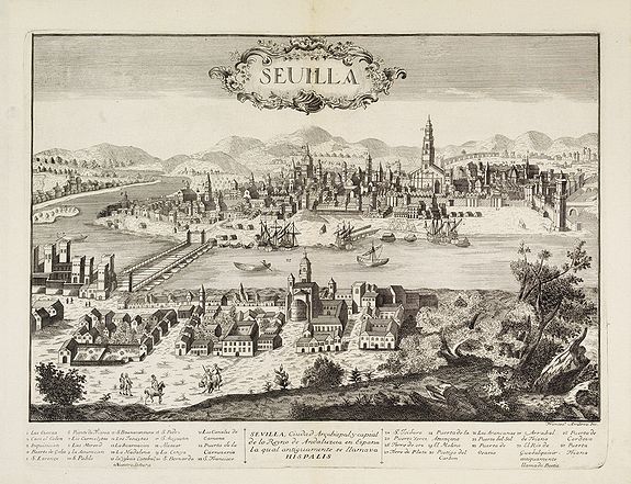 AMBROSI, Fr.,  Sevilla., antique map, old maps