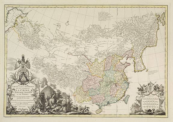 D'ANVILLE, J-B., Carte la plus generale et qui comprend la Chine, la Tartarie chinoise et le Thibet. . ., antique map, old maps
