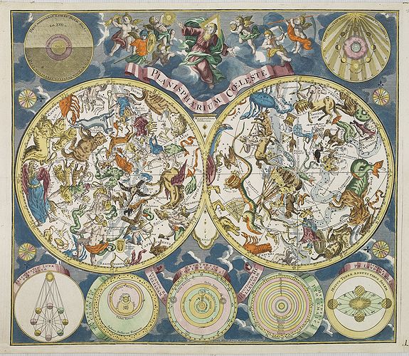 SEUTTER, M., Planisphaerium Coeleste., antique map, old maps