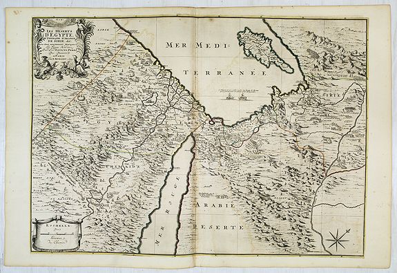 JAILLOT, H. / MORTIER, P., Les deserts d'Egypte de thebaide d'arabie. . ., antique map, old maps