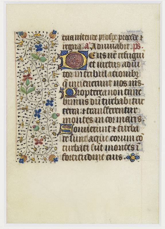 FRANCISCAN BOOK OF HOURS, Leaf on vellum from a manuscript Book of Hours, use of Rome., antique map, old maps