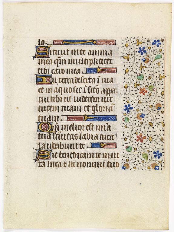 FRANCISCAN BOOK OF HOURS, Leaf on vellum from a manuscript Book of Hours, use of Rome., antique map, old maps