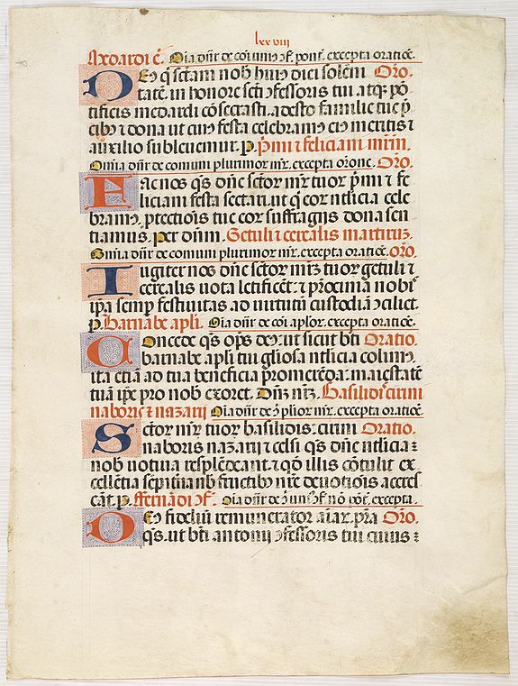 ANTIPHONARIUM., Leaf on vellum from a antiphonary., antique map, old maps