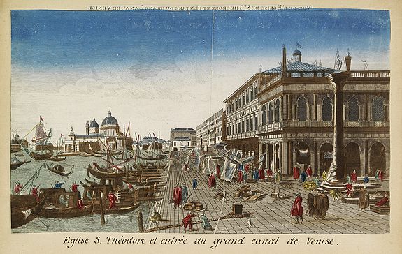 MONDHARD,  Eglise S.Th�odore et entr�e du grand canal de Venise., antique map, old maps