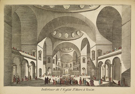 CHEREAU, J.,  Int�rieur de l'Eglise St.Marc � Venise., antique map, old maps