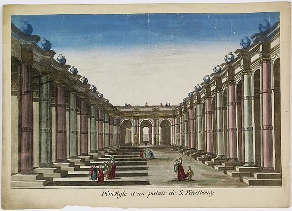 CHEREAU, J.,  P�ristijle d'un palais de S. P�tersbourg., antique map, old maps