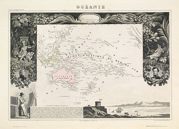 LEVASSEUR, V., Océanie., antique map, old maps