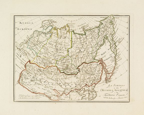 BORGHI, A.B., La Siberia o sia Russia Asiatica e la Tartaria Cinese . . ., antique map, old maps