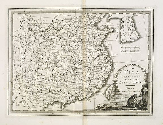 CASSINI, G.M., La Cina delineata sulle ultime osservazioni. Roma presso la Calcografia Cam.le, 1798., antique map, old maps