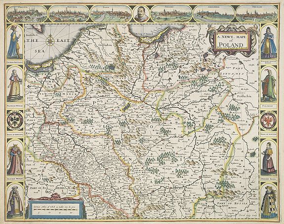 SPEED,J./ HUMBLE, G.,  A Newe mape of Poland Done into English by I.Speede., antique map, old maps