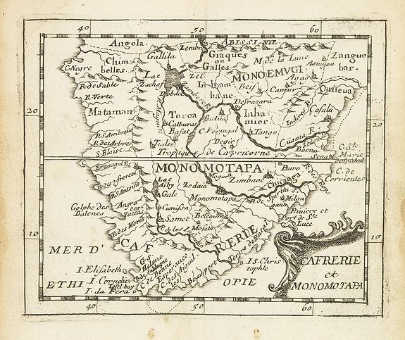 DU VAL, P., Cafrerie et Monomotapa., antique map, old maps