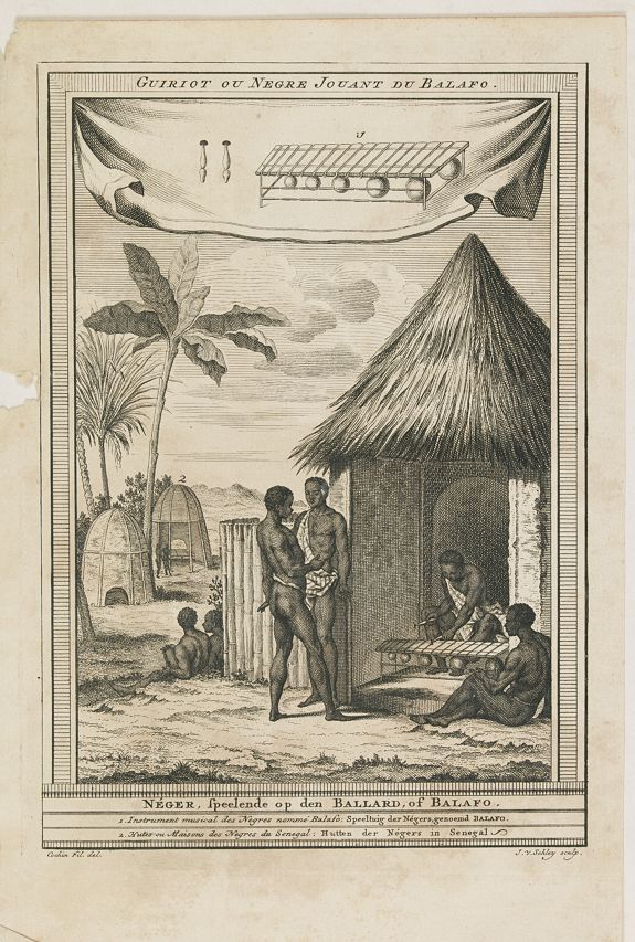 SCHLEY, J.V., Guiriot ou negre jouant du balafo., antique map, old maps
