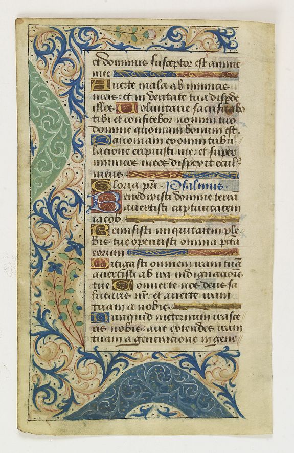 BOOK OF HOURS, Manuscript leaf from a Book of Hours on vellum., antique map, old maps