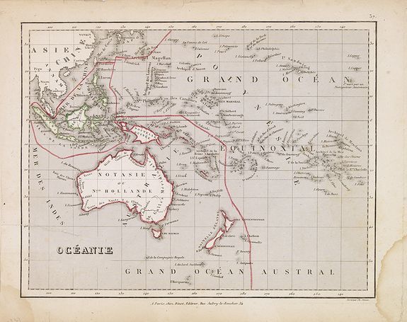 BINET, Océanie., antique map, old maps