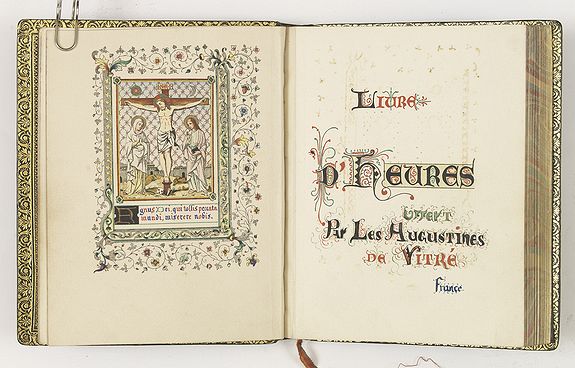 ANONYMOUS, Livre d'heures offert par les augustines de Vitré France., antique map, old maps