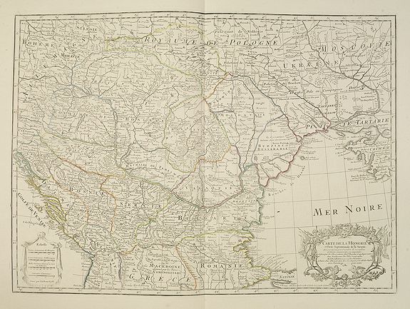 DELISLE, G ./ BUACHE, Ph.,  Carte de la Hongrie et Partie Septentrionale de la Turquie. . ., antique map, old maps
