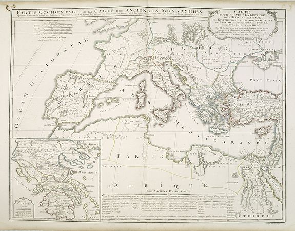 VAUGONDY, G / DELAMARCHE, F. / DIEN, Ch., Partie Occidentale de la Carte des Anciennes Monarchies. . ., antique map, old maps