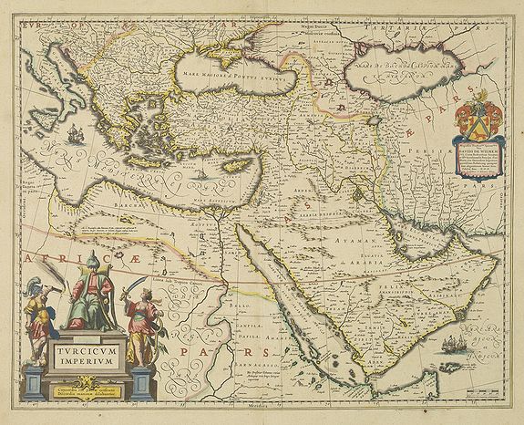 BLAEU, W., Turcicum Imperium., antique map, old maps