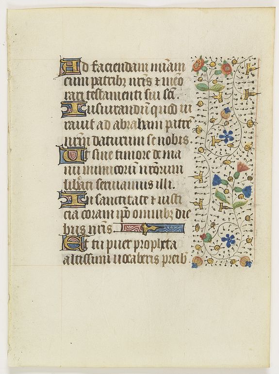 FRANCISCAN BOOK OF HOURS, Leaf on vellum from a manuscript Book of Hours, use of Rome., antique map, old maps